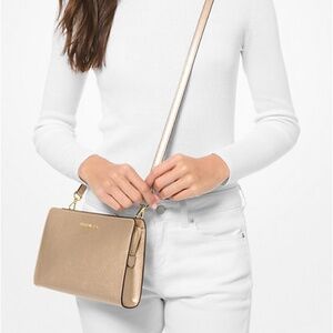 NWOT -  MICHAEL KORS Jet Set Travel Large Convertible Leather Crossbody